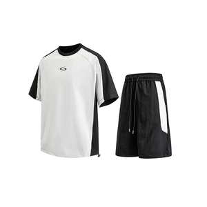 GENIOLAMODE拼色短袖短裤穿搭2025夏季新款休闲运动套装潮流男装图片