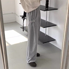 灰色解构加绒弯刀卫裤男款秋冬重磅裤子美式高街宽松阔腿休闲长裤，男装休闲裤，星座506A