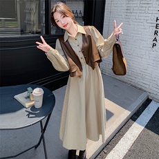 新款现货主推皮马甲+连衣裙二件套9868-P155-K218，女装套装/套裙，2C129