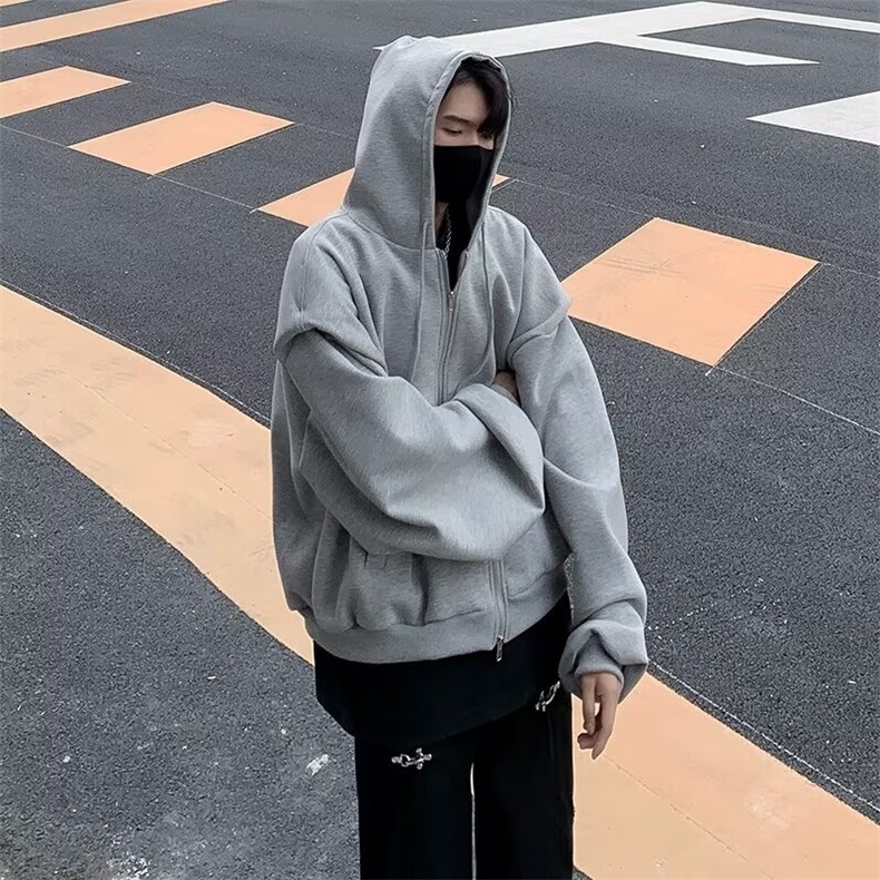 高街hiphop卫衣男连帽街头美式重磅潮痞帅上衣开衫外套WC440-P48，女装短外套，星座1008-2