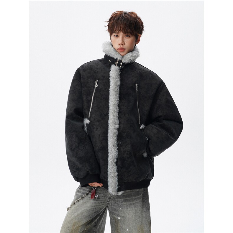 3无影墙PU皮荔枝纹座山雕全毛棉衣外套514A-HWH102-P128控228，男装棉衣，星座514A（原614）