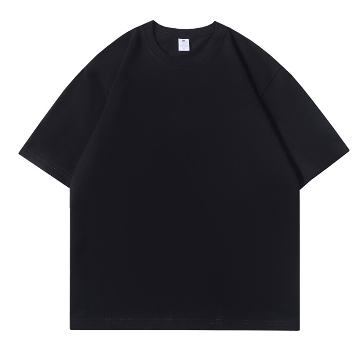 抖音得物品质现货30W件210克宽松落肩纯棉光版纯色短袖T恤P9.9元,男装T恤,电商A486