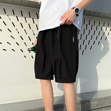 A125-6601-P20冰丝加大码港风男士五分休闲裤百搭潮流宽松休闲，男装休闲裤，电商A125