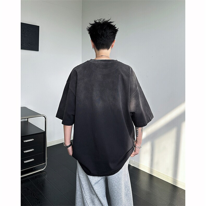 8XL-M满天星轻奢烫钻宽松版落肩纯棉短袖T恤新款夏百搭上衣DX337,男装T恤,电商D206-1