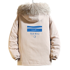 MM48033-P130冬季大毛领衣男士大码加厚袄男服砖墙挂拍，男装棉衣，电商A040A