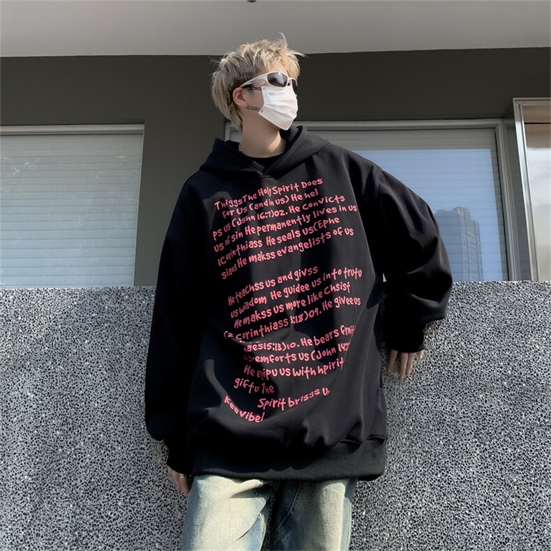 潮牌美式字母印花连帽卫衣男女情侣外套春秋季高街宽松上衣帽衫,女装短外套,星座505-2（原电商A260-1)
