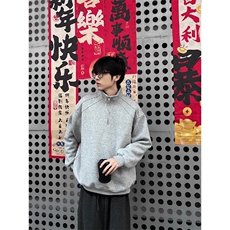 抖音得物品质二开26春装纯色美式高阶结构半拉链立领卫衣外套，女装短外套，电商A443