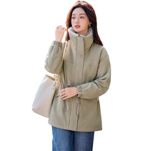 现货秒发2025冬装新款韩版休闲加厚保暖大翻领派克服棉衣棉服外套图片