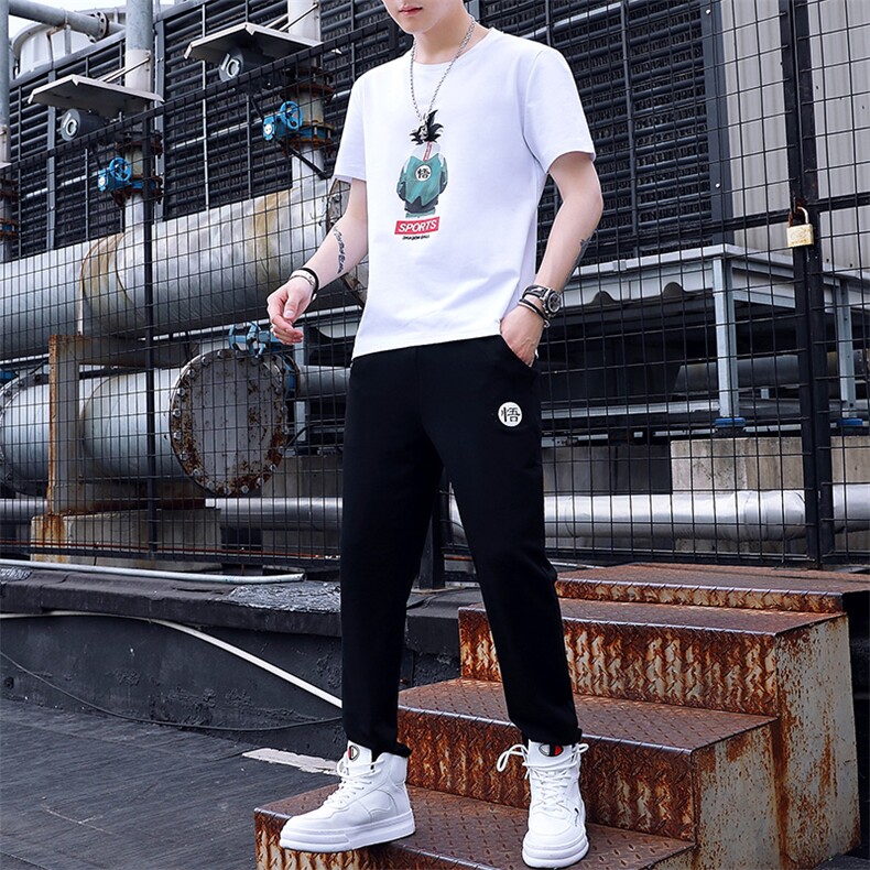 青少年夏季套装男两件套帅气一套休闲潮流运动夏装YK668-P55,男装T恤,星座509
