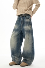 C315-6106现货高品美式拼接马骝重工水洗小弯刀牛仔(P65X108)1，男装牛仔裤，电商C315