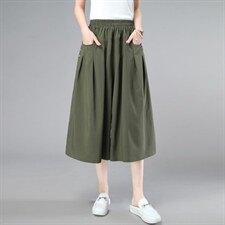 3色法式褶皱高腰显瘦宽松阔腿裤五分裤女夏季薄款短裤休闲大腿裤，女装休闲裤，奕阳依阁