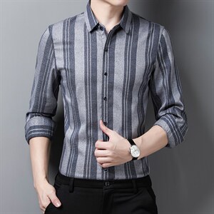 BF2002钱塘2020-2中年男士秋季新款百塔时尚休闲简约衬衫货稳P65图片