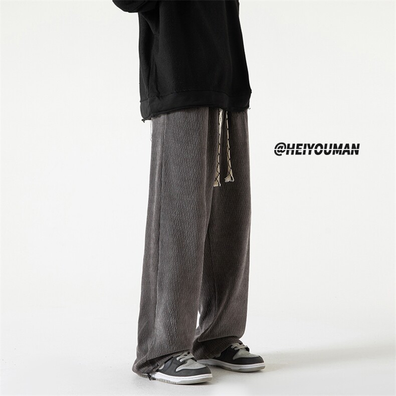 2024秋季港风ins阔腿宽松直筒裤潮牌街头运动裤子K238P55，男装休闲裤，电商A102B