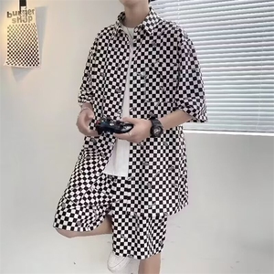 2025休闲夏威夷衬衫短裤夏季潮流短袖日系炸街海边情侣沙滩男慵懒图片