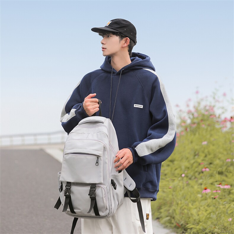 主推大货已出日系拼色百搭秋季连帽卫衣男宽松914-4-WY32-P68控88,男装卫衣,星座914-4