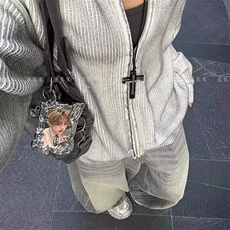 W9470-P53网图现货美式复古做旧阔腿牛仔裤慵懒风宽松休闲弯刀裤，男装牛仔裤，星座1608-2