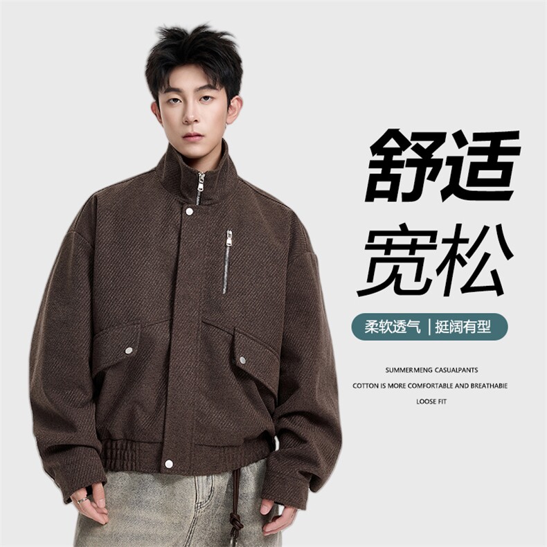 得物二开潮牌时尚立领百搭宽松夹克外套男2025秋新款JK1224-P118,男装夹克,星座1103-3