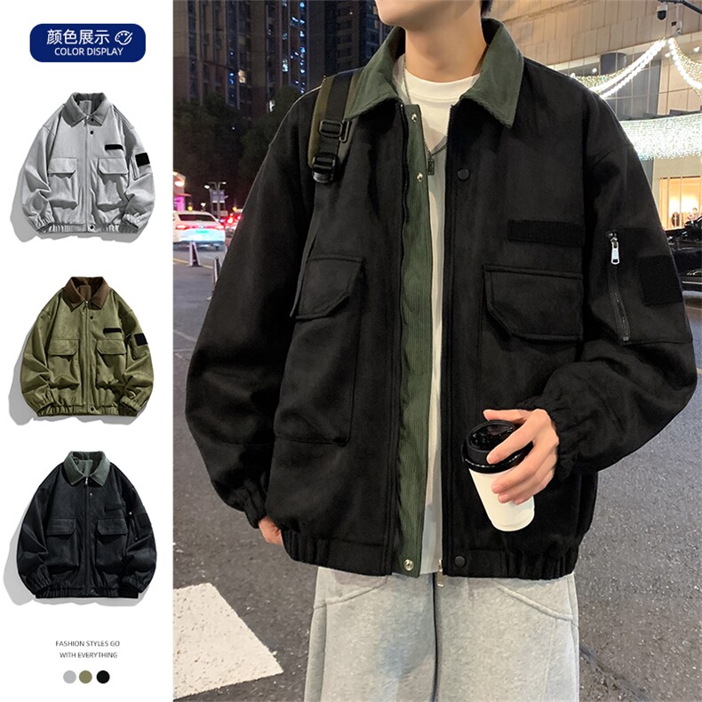 春款现货复古休闲工装夹克男士翻领宽松外套JK02656-P78,男装夹克,星座308B-2