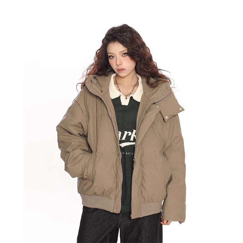 现货5W件冬季三防重磅boxy短款羽绒连帽PU皮棉衣外套防风加厚棉服,男装棉衣,电商A486