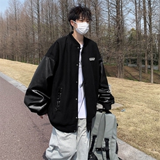 夹克男韩版潮流痞子帅拼皮2026春秋新款ins宽松百搭外套W4769-P53，男装夹克，星座412