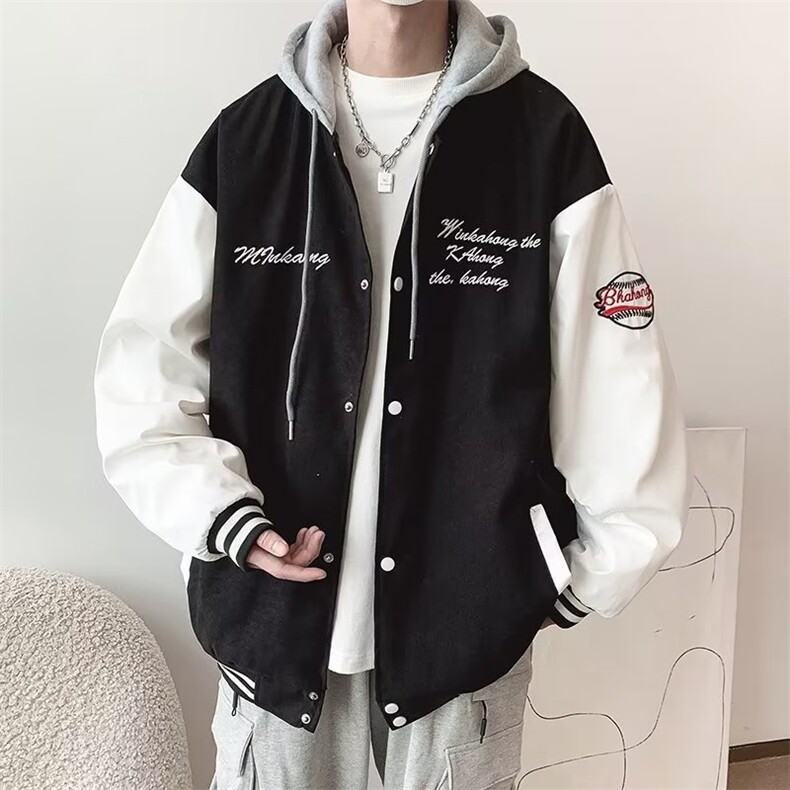 可拆卸连帽春夏季薄款夹克外套男潮牌美式宽松大码JL663-P63,男装夹克,星座1109-3