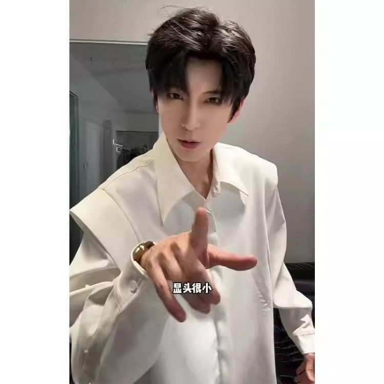 假两件垫肩长袖衬衫男春季新款潮牌韩系高级感轻熟风穿搭解构外套,男装衬衫,四季星座505