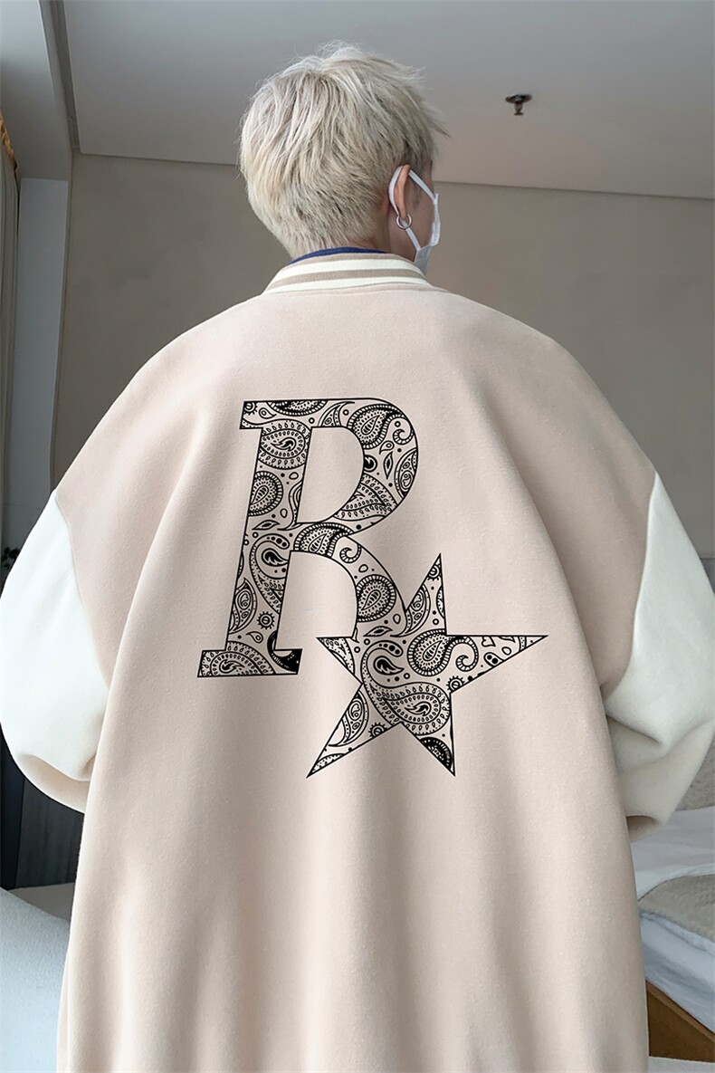 摇粒绒棒球服男大码开衫卫衣男夹克BF86328-P65,男装夹克,电商A040