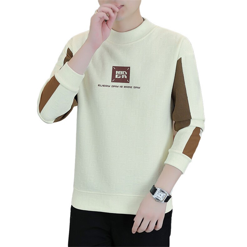春季新款男士时尚潮流圆领拼接长袖卫衣打底衫XZ310B-2-J1125-P40,男装卫衣,星座310B-3