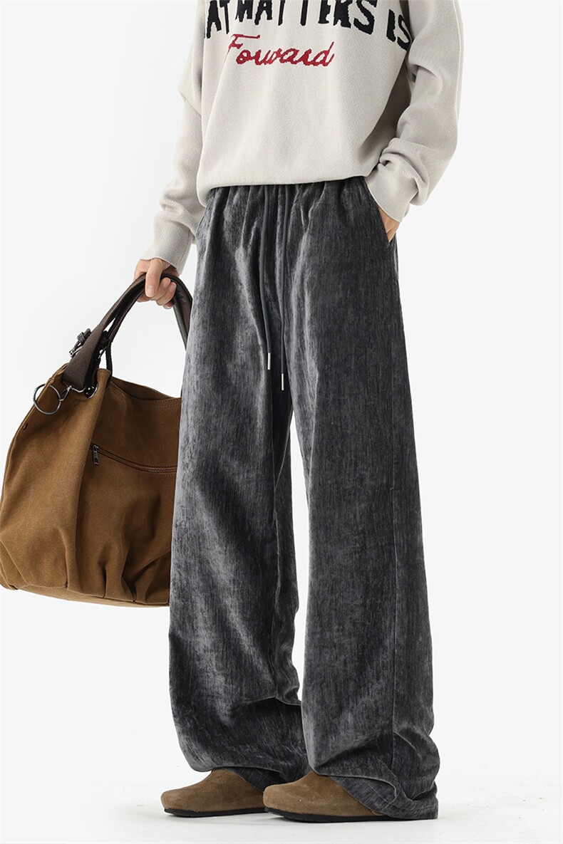 2025新款重磅320g双面雪尼尔男休闲直筒阔腿裤K24122-特P35控68,男装休闲裤,电商A001