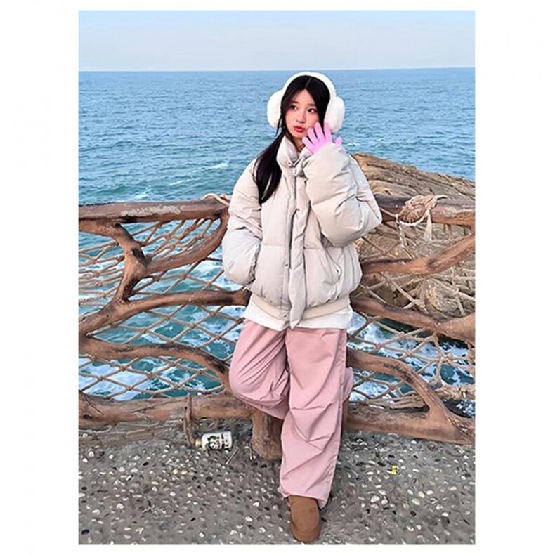 现货5W件冬季三防重磅硬挺boxy短款羽绒立领PU皮棉衣外套加厚棉服,男装棉衣,电商A486