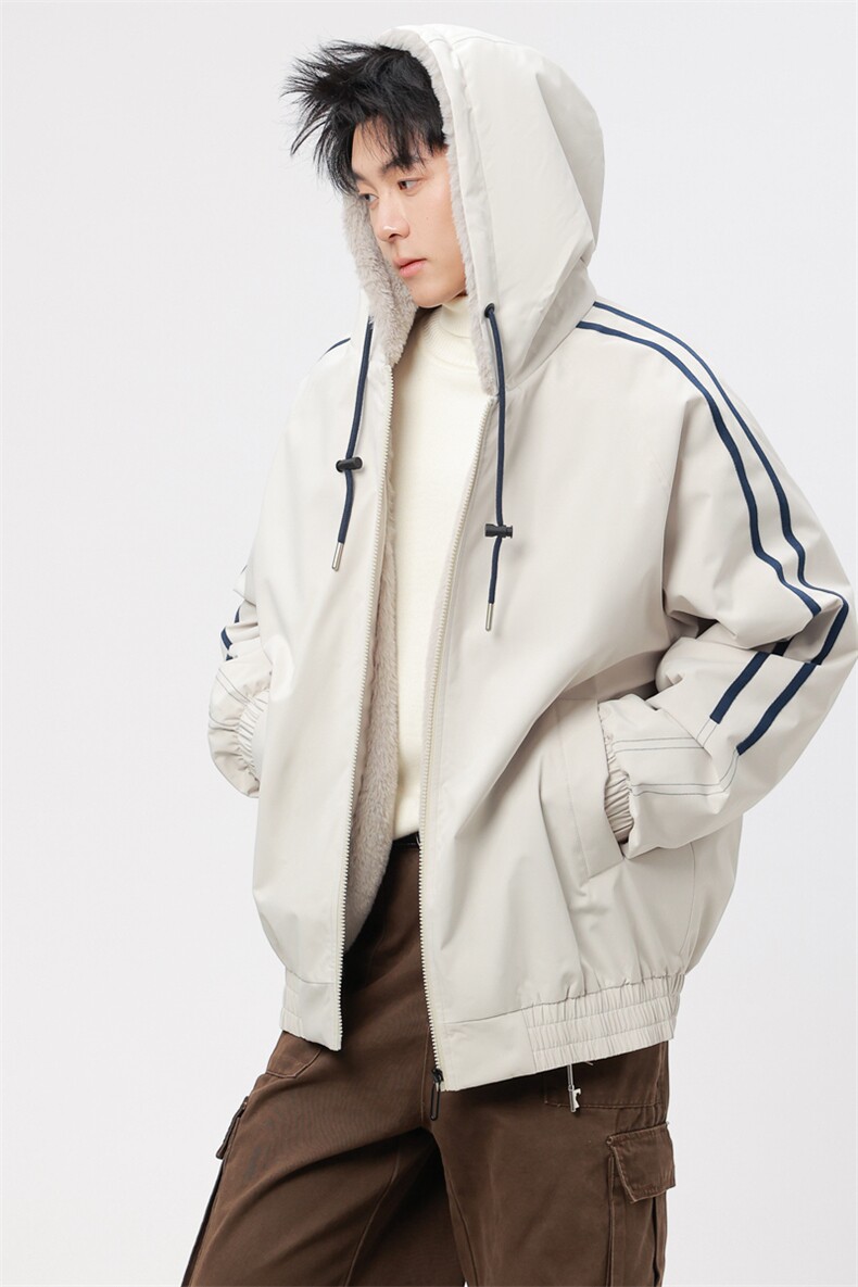 自家图有视频加绒毛领棉衣冬季新款座山雕连帽派克棉服M2556p88,男装棉衣,电商D315