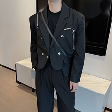 秋季高级感拉链短款西装外套男网红韩版痞帅西服XZ061-P120控145，男装西服套装，电商B267