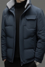 冬季立领纯色羽绒服男士爸爸装加厚保暖上衣中年商务休闲男装外套，男装羽绒服，电商B212（原钱塘6029）