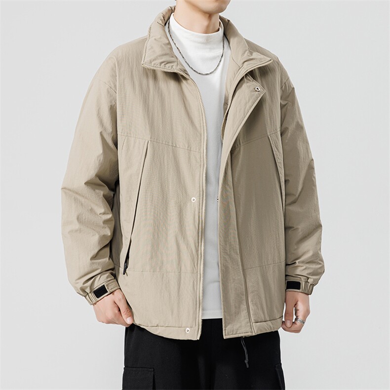 冬季潮牌日系纯色简约加绒加厚保暖防寒休闲棉服外套MY9079-P100,男装棉衣,电商A128