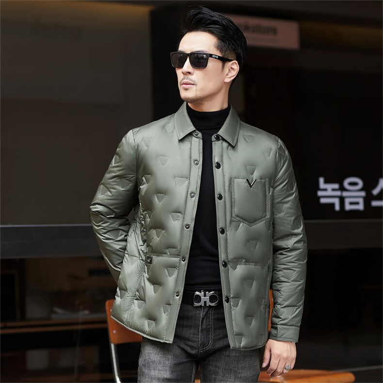 ZMS-M8616新款冬季男士鸭绒羽绒服立领保暖外套修身大衣图片