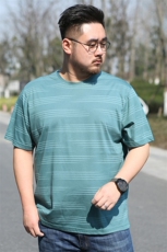 春装新款丝光棉短袖T恤男士条纹圆领打底衫半袖加肥大码5926款，男装T恤，星座802