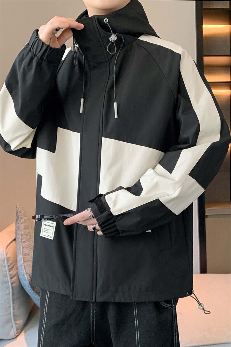 新款现货中性风夹克男三防连帽冲锋衣外套DSA157B-J173-P65,男装夹克,电商A157B