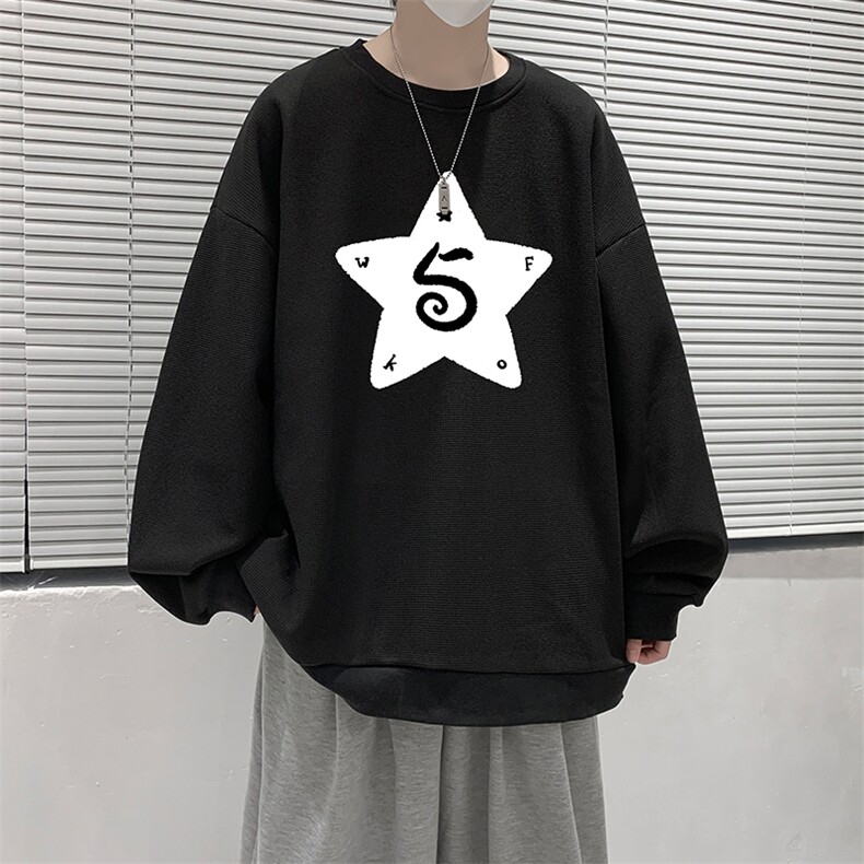 华夫格卫衣圆领卫衣男大码长袖t恤男外套HW76368-P30,男装卫衣,电商A040