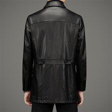 DLSN22135海宁皮衣男牛皮风衣外套韩版修身商务男装P1050，男装皮衣，电商B360