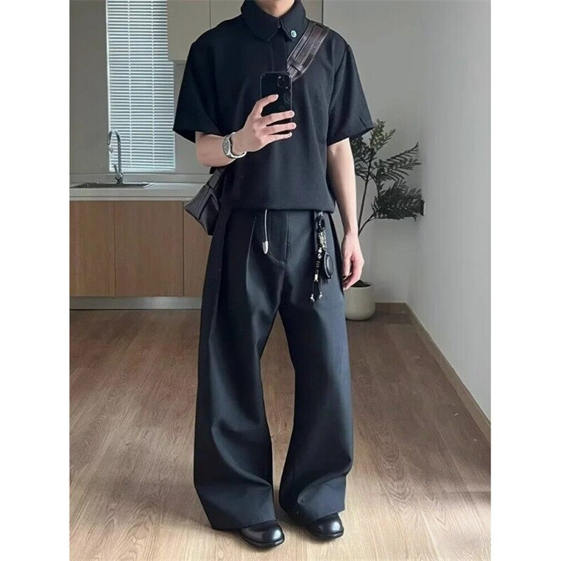 立体工字褶A字廓形弯刀通勤西裤，网图-A061-AX10002-特P40,男装西裤,电商A061