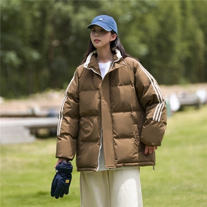 ！冬季条纹五防立领加绒加厚棉衣情侣撞色棉服外套MY7777-p68图片