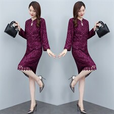 2023高端大气新款婚庆中长喜婆婆大码改良旗袍连衣裙，女装汉服/婚纱/旗袍/礼服，媚琳依坊