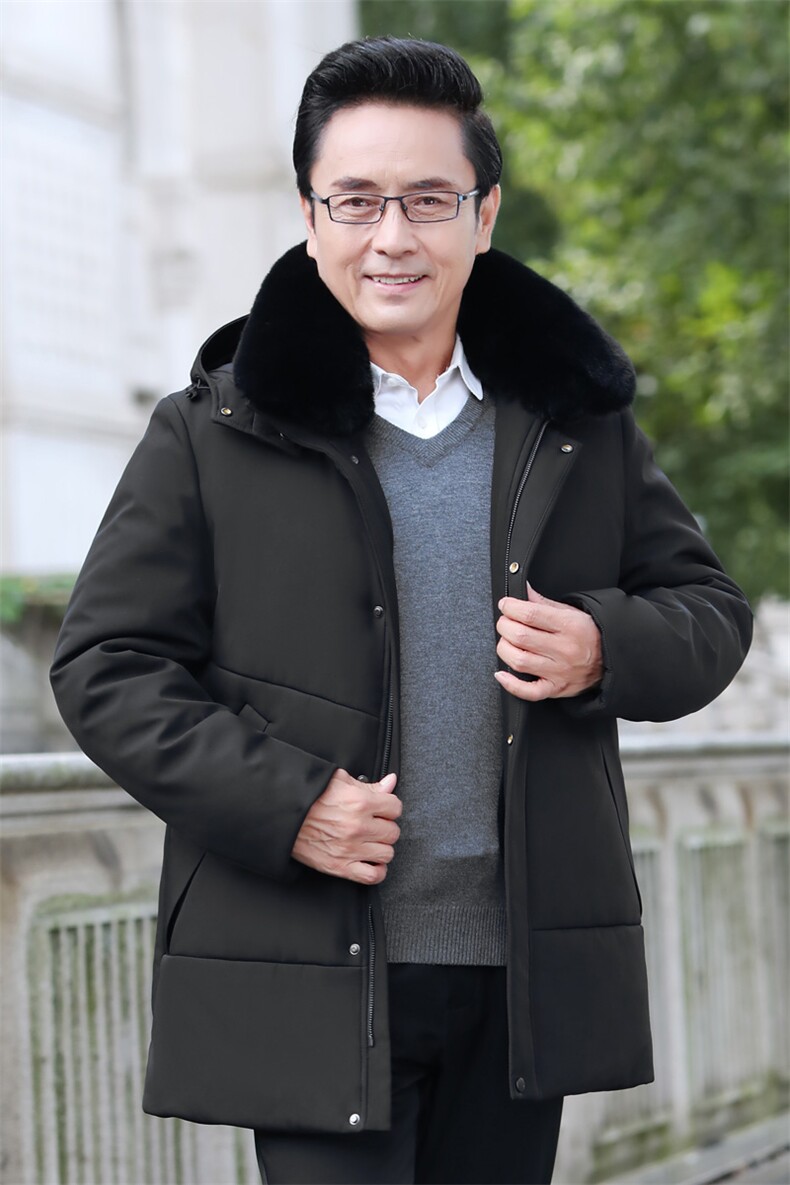 8827/P140爸爸棉服可脱毛领可脱帽子棉袄中老年外套棉衣男士,男装棉衣,星座1216（原钱塘722）