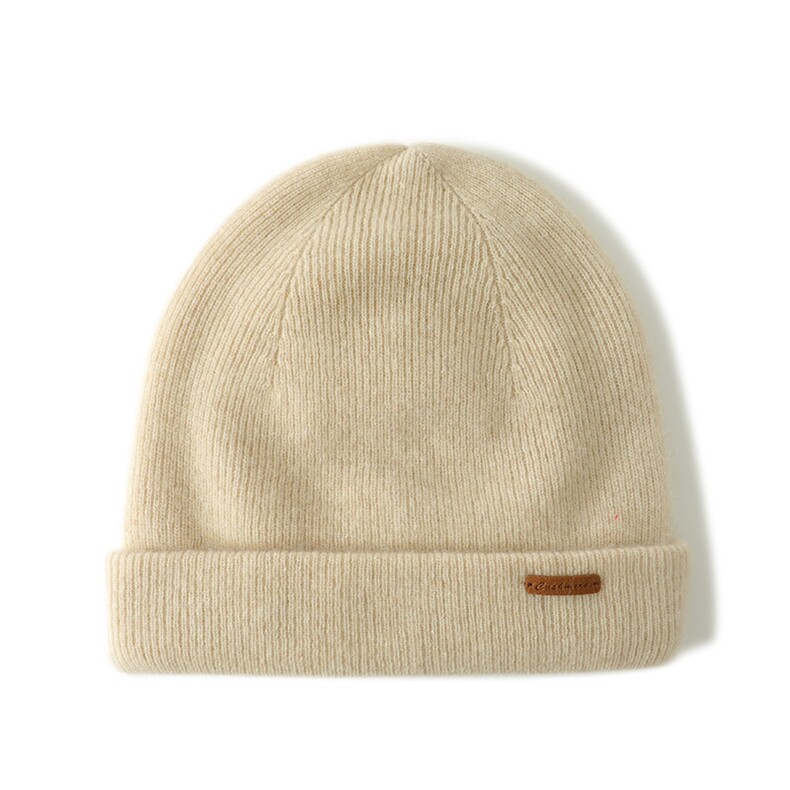 秋冬新款男女通用款纯色羊绒帽子简约针织毛线帽休闲百搭，帽子，轩妮羊绒