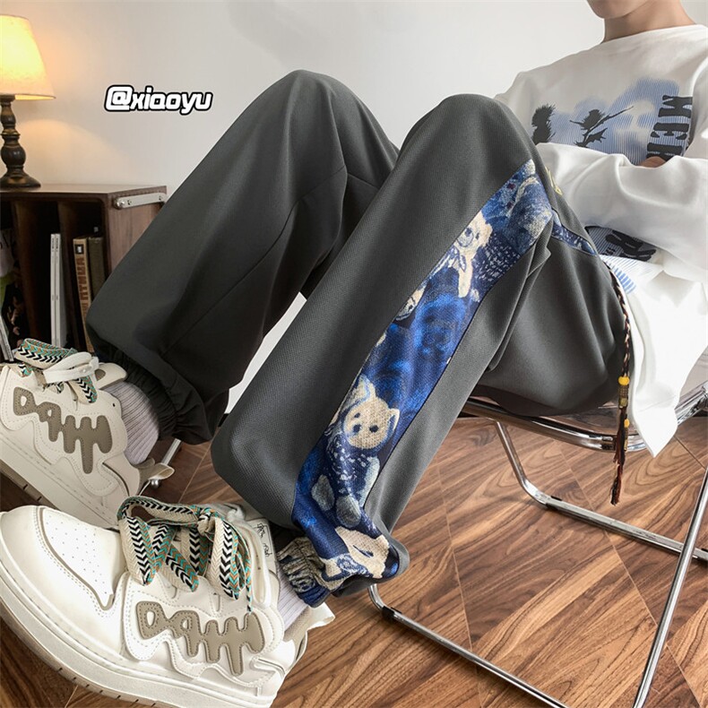 XZ616早秋季新款风刺绣拼接休闲裤TY922M-5XL特P30控58,男装休闲裤,星座512A（原616）