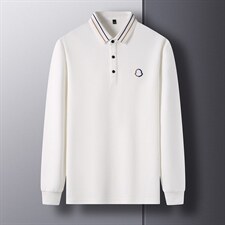 D66155钱塘2020-2中年男士秋季新款长袖商务休闲T恤P63，男装T恤，钱塘207-2