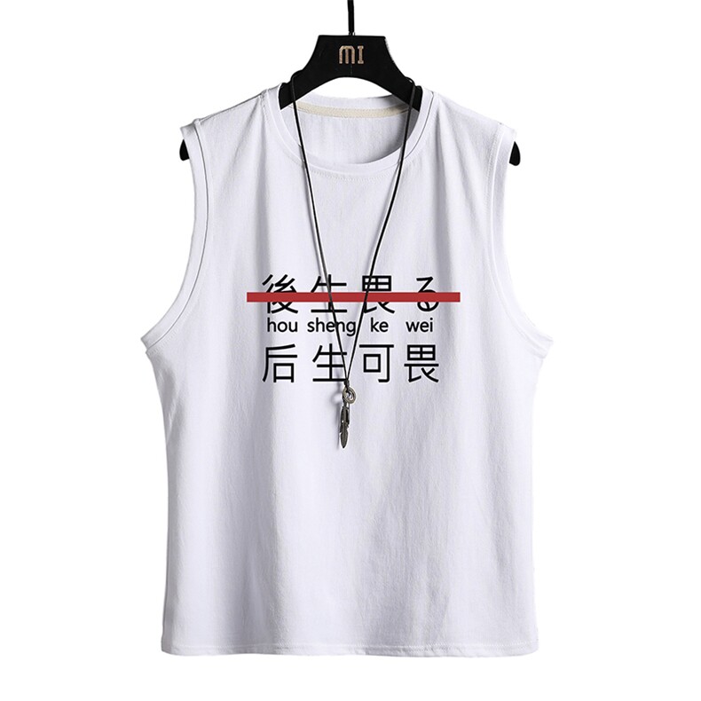 BX25028-P20港风运动汗背心男大码汗衫男无袖T恤男网格挂拍,男装T恤,电商A040A