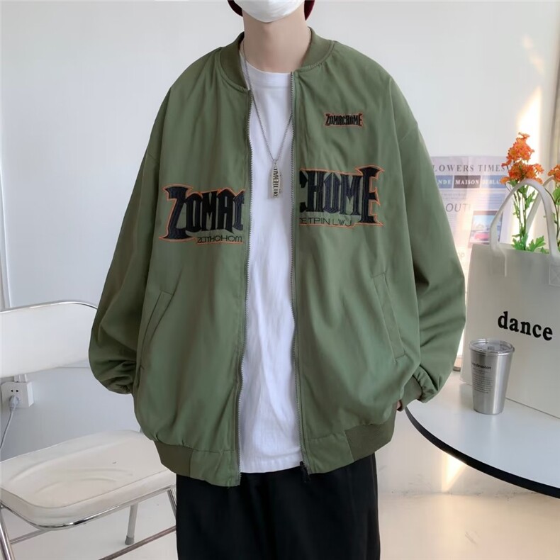 秋新款潮牌刺绣两面穿外套男女情侣街头飞行员夹克W1143P65,男装夹克,星座1116-2