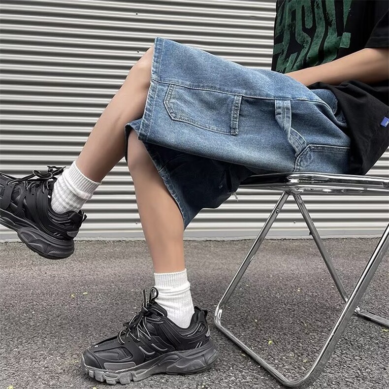 时尚潮牛仔裤修身小脚新款ins男五分裤慵懒简约中腰青春流行夏季,男装牛仔裤,四季星座218-1