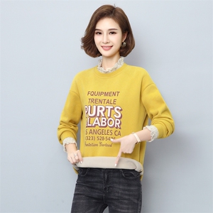 2022年秋季新款加绒加厚卫衣女长袖韩版宽松显瘦上衣服打底衫女棉图片